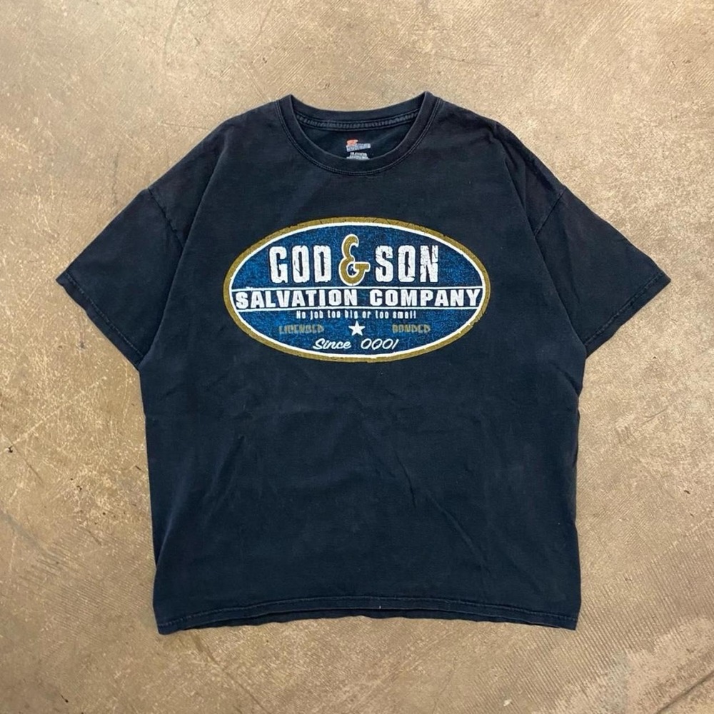 Vintage Jesus Tee God and Son Moving Company 2000s Christian T-Shirt Size XL